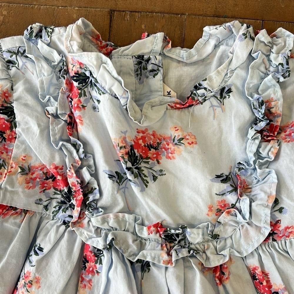 Janie and jack blue floral bouquet ruffled dress - Picture 3 of 7